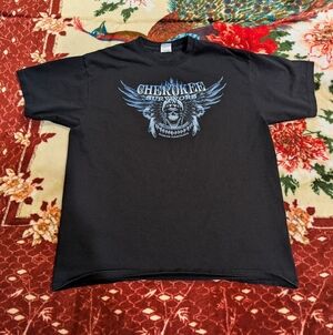 Cherokee Survivors Biker Shirt Adult XL BLACK 2009 Motorcycle Indians Y2K